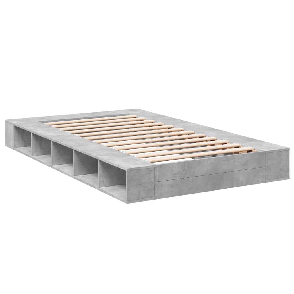 Bed Frame without Mattress Concrete Grey 135x190 cm Double