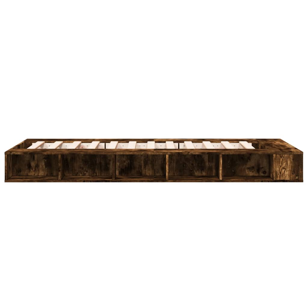 Bed Frame without Mattress Smoked Oak 100x200 cm