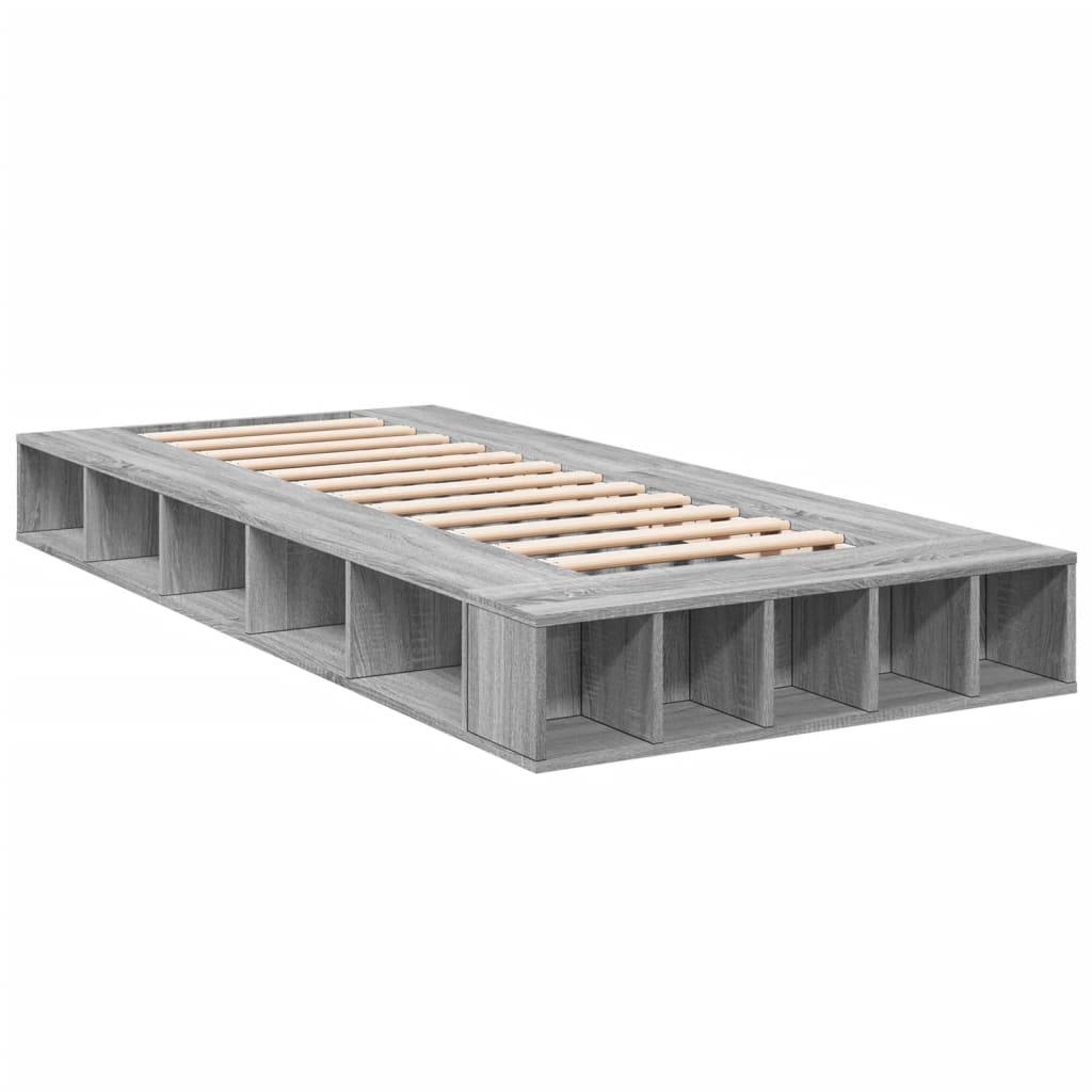 Bed Frame without Mattress Grey Sonoma 100x200 cm