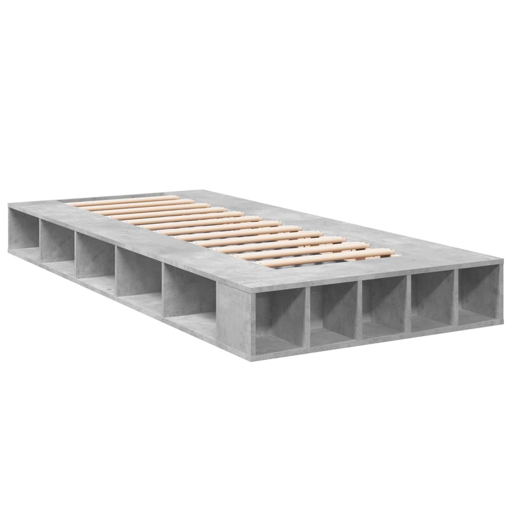 Bed Frame without Mattress Concrete Grey 90x200 cm