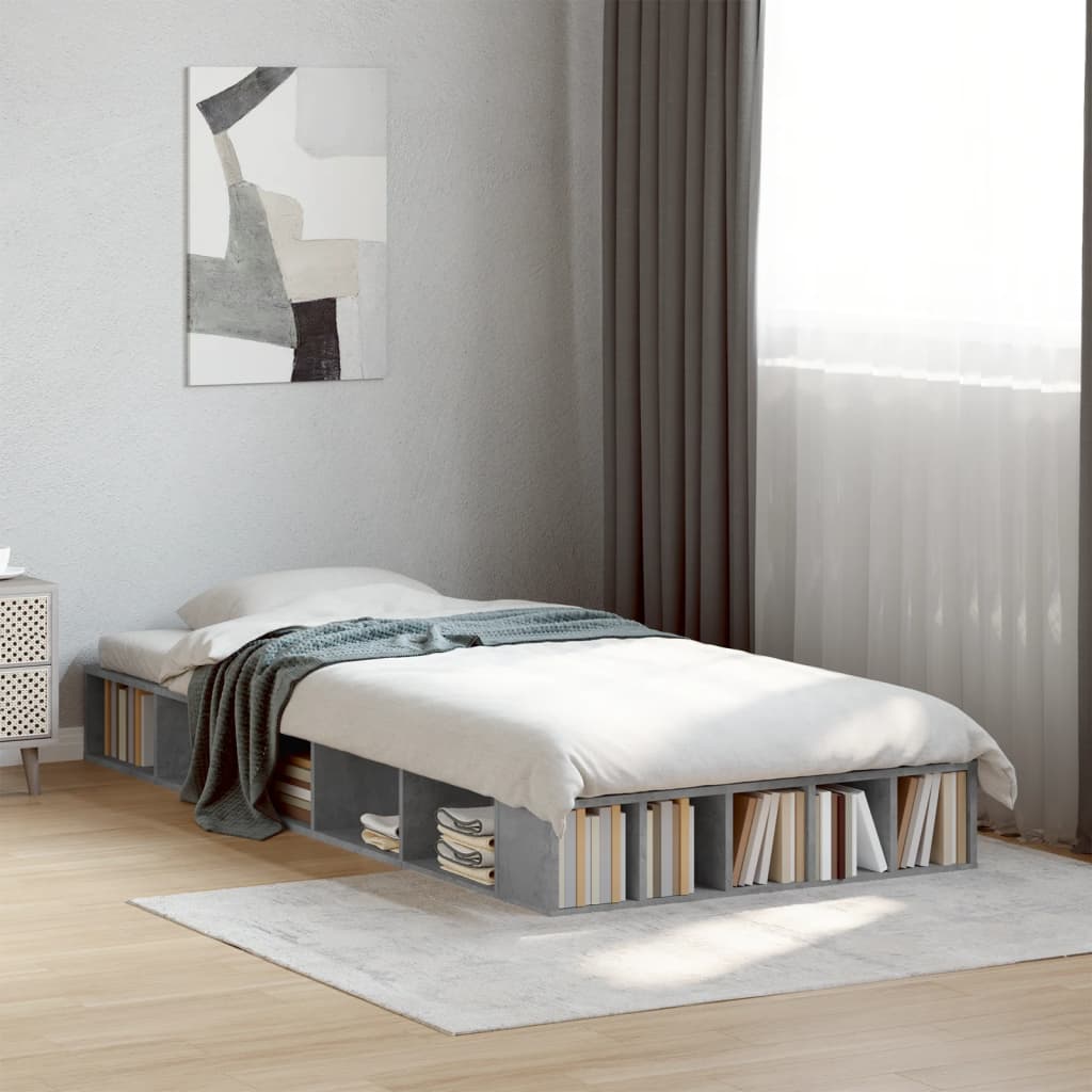 Bed Frame without Mattress Concrete Grey 90x200 cm