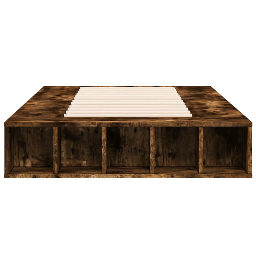 Bed Frame without Mattress Smoked Oak 90x200 cm