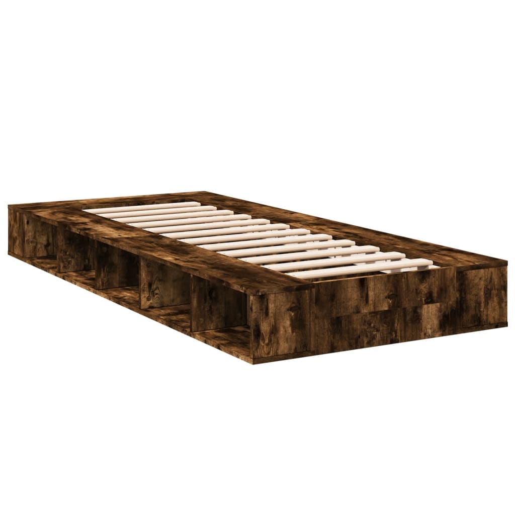 Bed Frame without Mattress Smoked Oak 90x200 cm