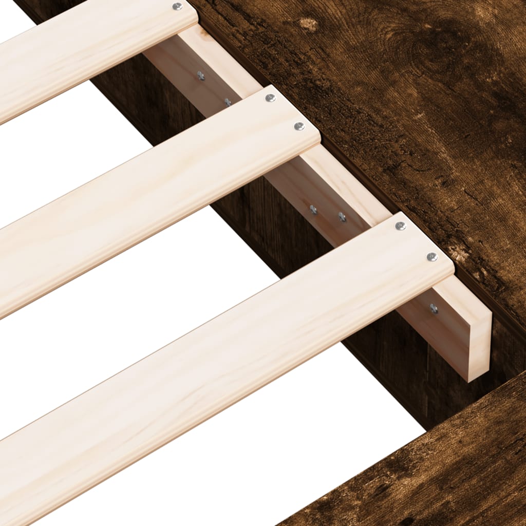 Bed Frame without Mattress Smoked Oak 90x200 cm
