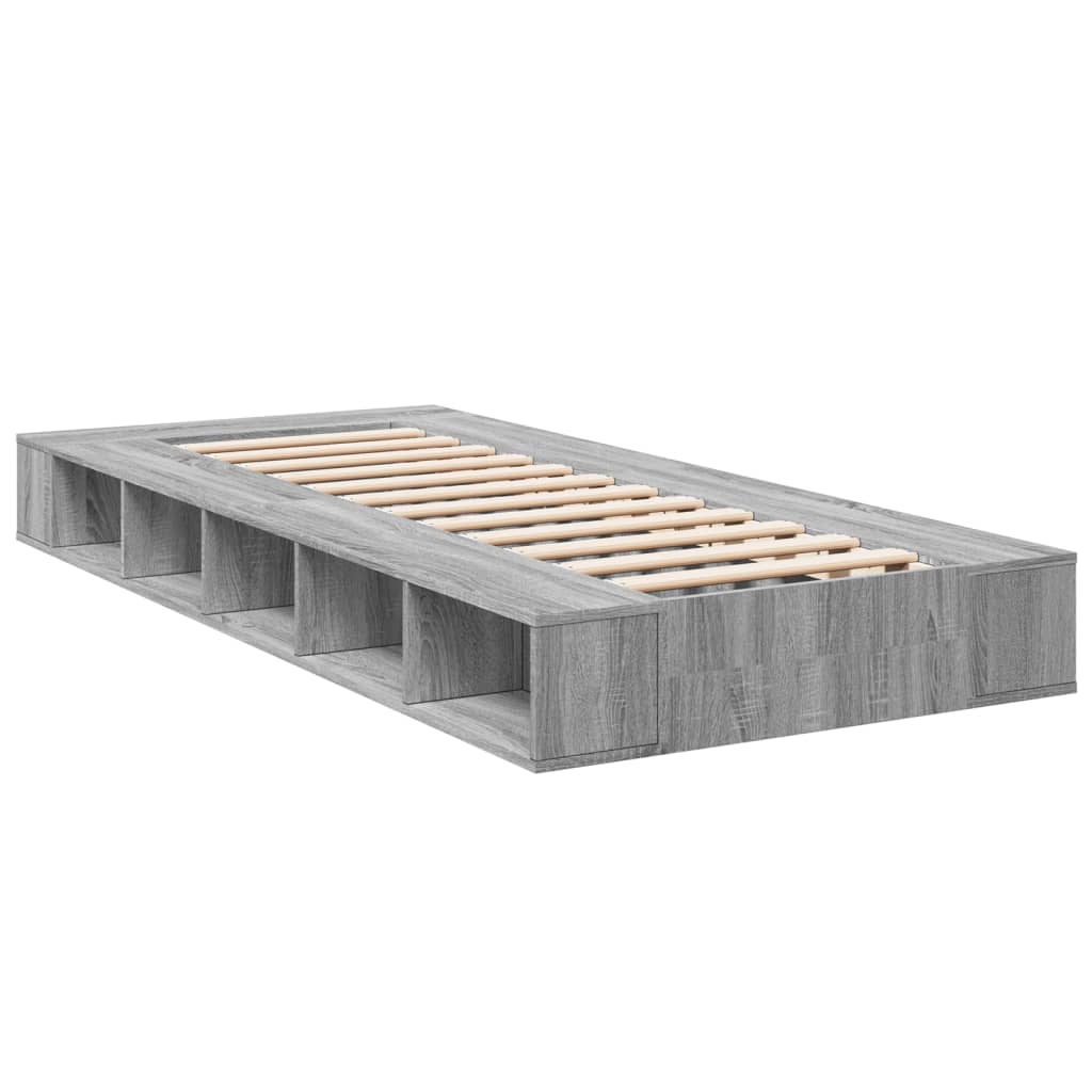 Bed Frame without Mattress Grey Sonoma 90x200 cm