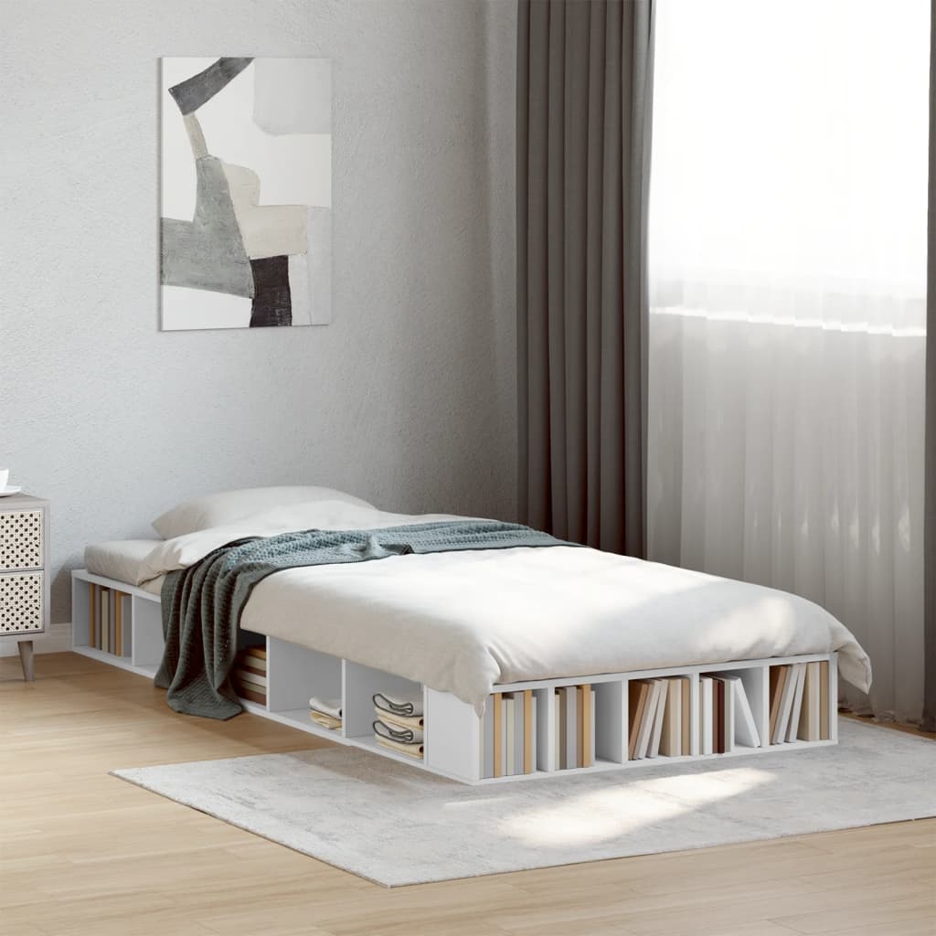 Bed Frame without Mattress White 90x190 cm Single