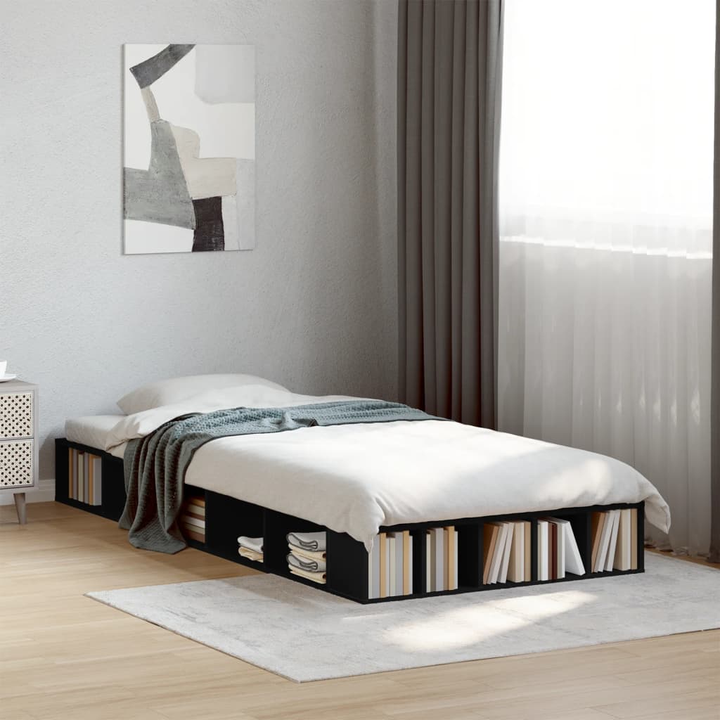 Bed Frame without Mattress Black 90x190 cm Single