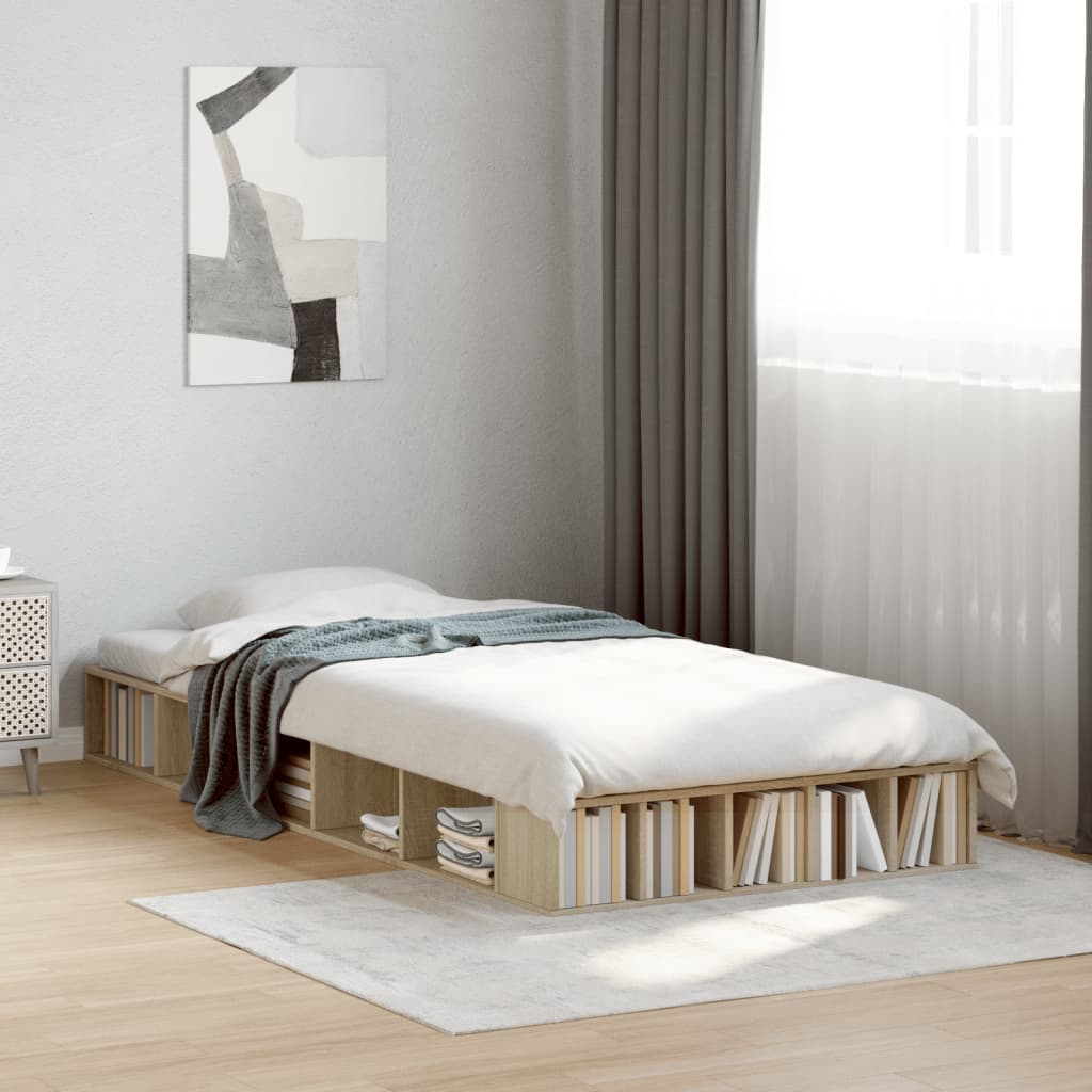 Bed Frame without Mattress Sonoma Oak 90x190 cm Single