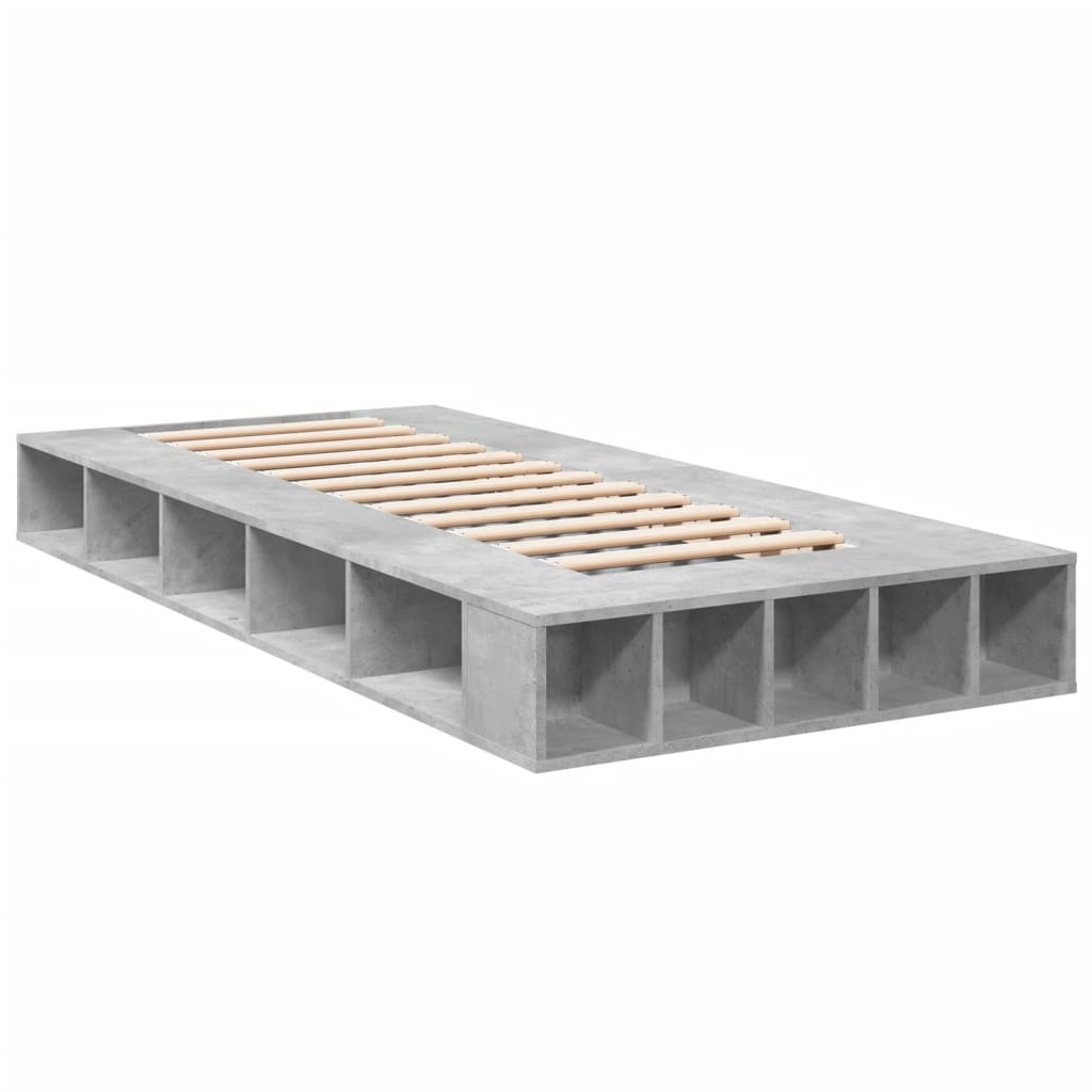 Bed Frame without Mattress Concrete Grey 90x190 cm Single