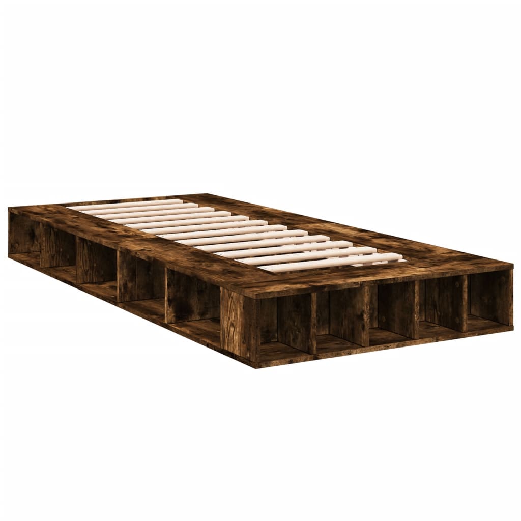 Bed Frame without Mattress Smoked Oak 90x190 cm Single