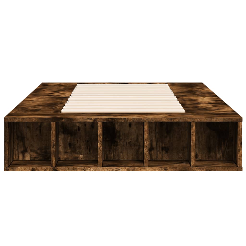 Bed Frame without Mattress Smoked Oak 90x190 cm Single