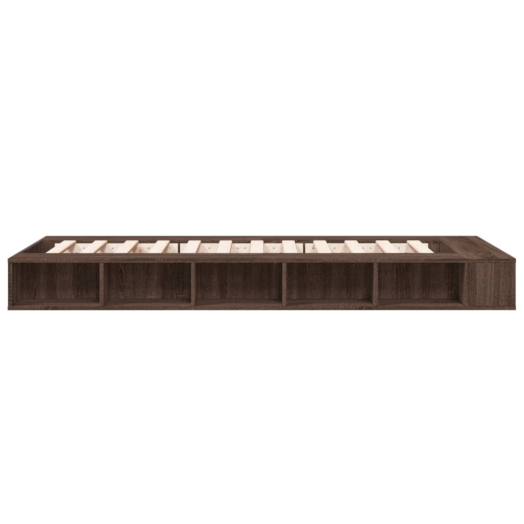 Bed Frame without Mattress Brown Oak 90x190 cm Single