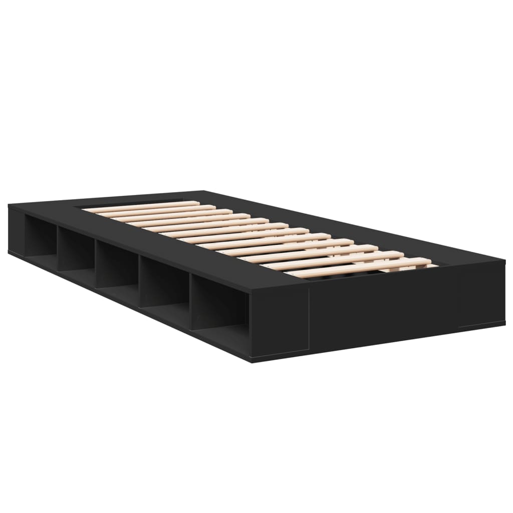 Bed Frame without Mattress Black 75x190 cm Small Single
