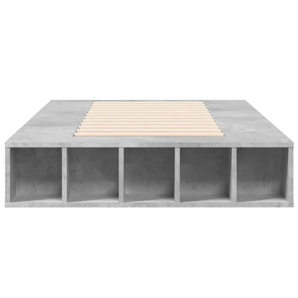 Bed Frame without Mattress Concrete Grey 75x190 cm Small Single