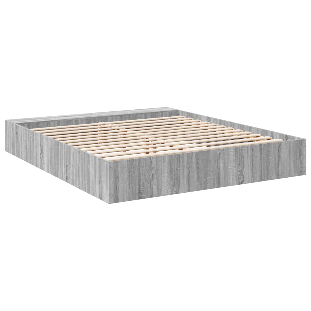 Bed Frame without Mattress Grey Sonoma 200x200 cm
