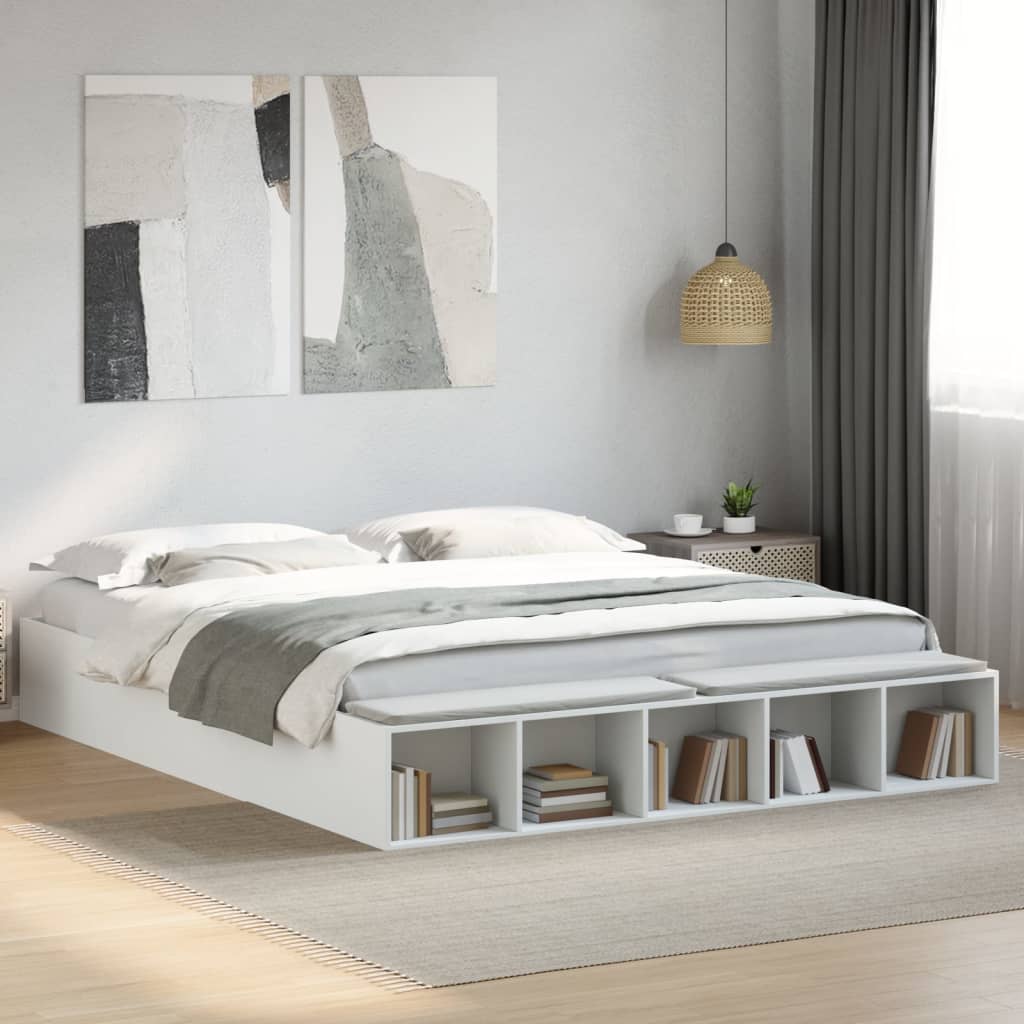 Bed Frame without Mattress White 180x200 cm Super King