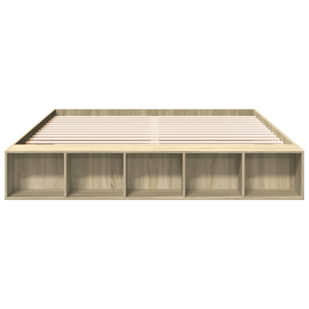 Bed Frame without Mattress Sonoma Oak 180x200 cm Super King