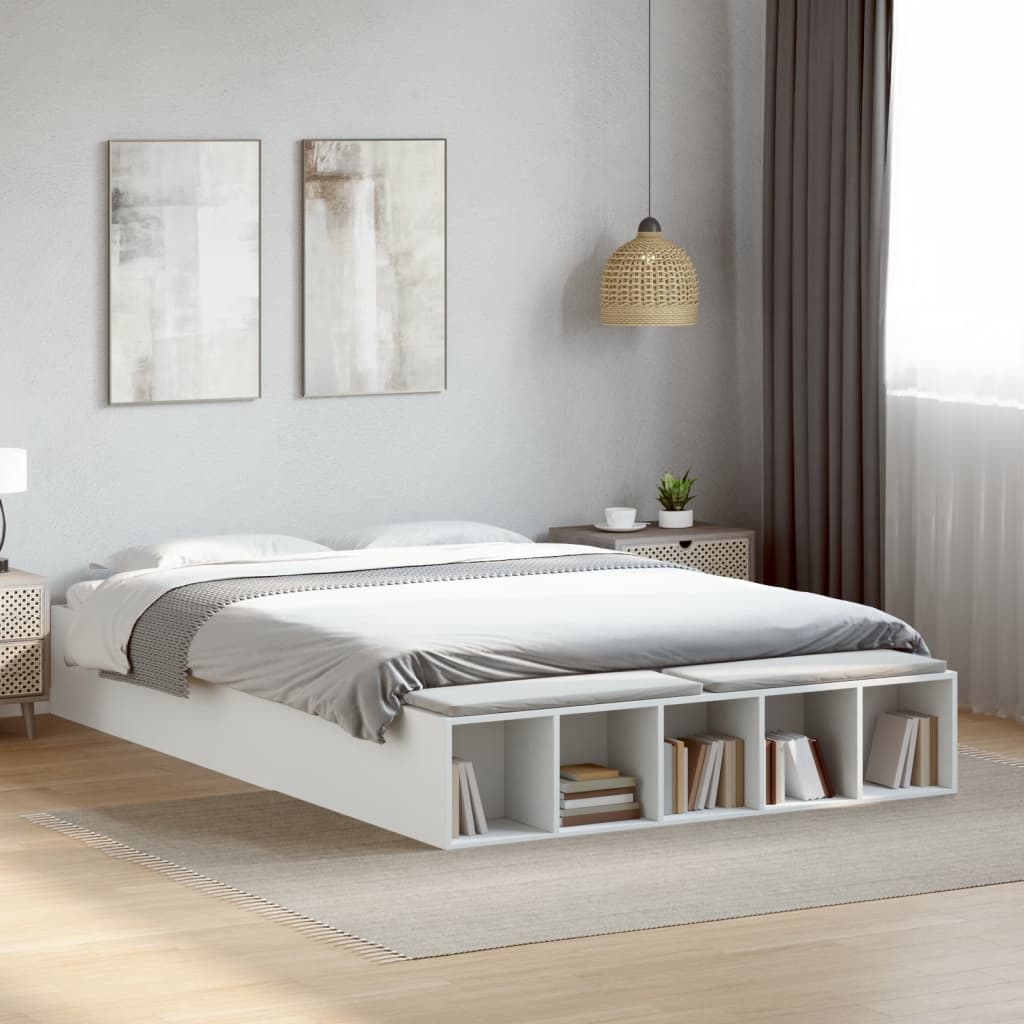 Bed Frame without Mattress White 150x200 cm King Size