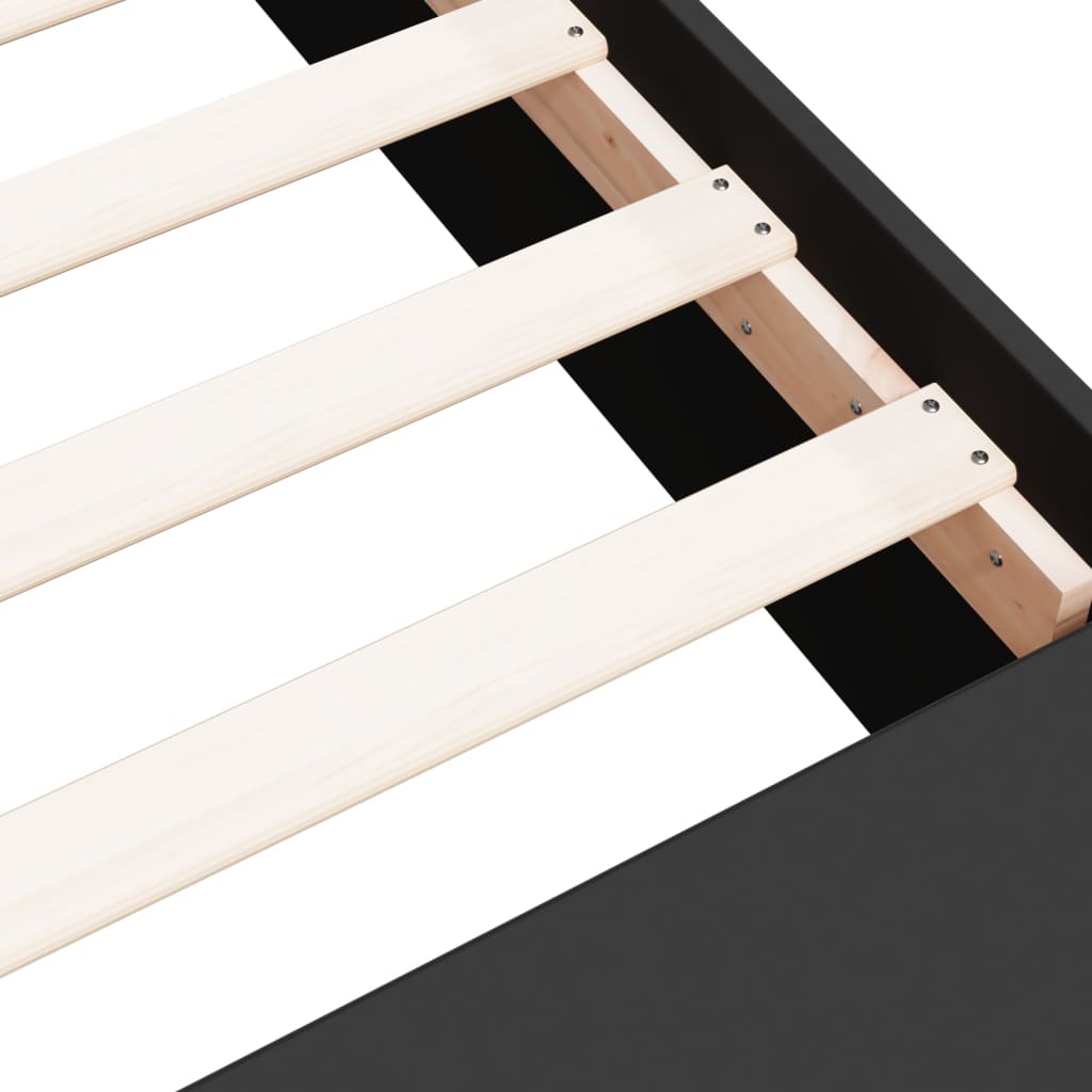 Bed Frame without Mattress Black 150x200 cm King Size