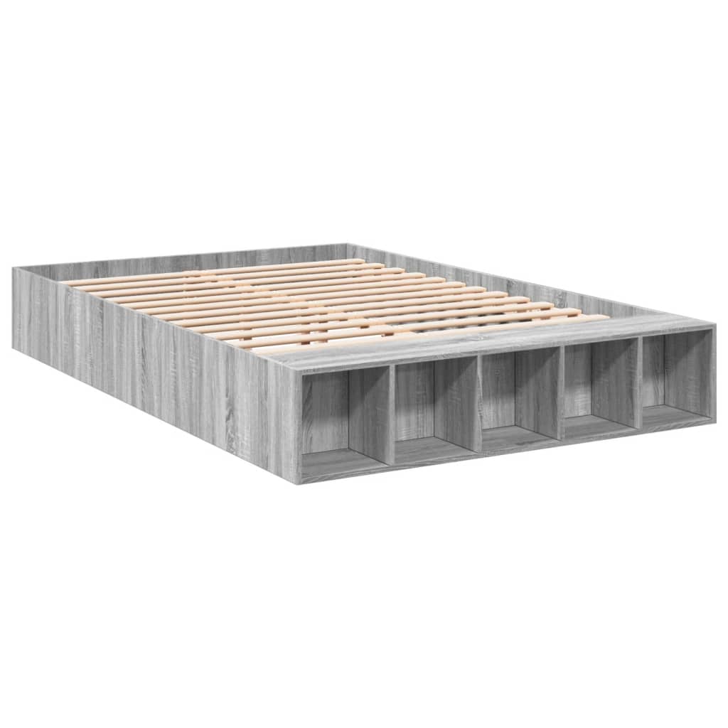 Bed Frame without Mattress Grey Sonoma 150x200 cm King Size