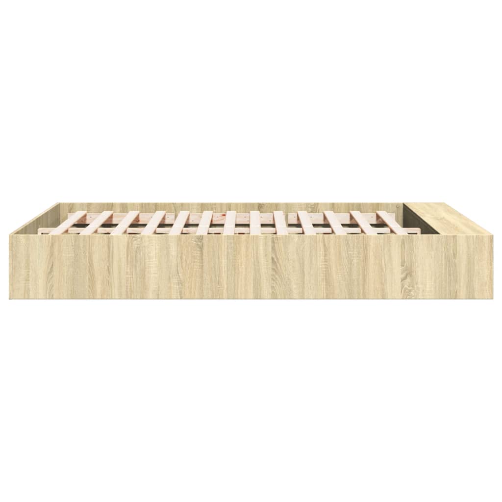 Bed Frame without Mattress Sonoma Oak 140x200 cm