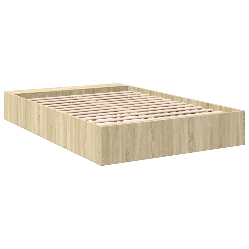 Bed Frame without Mattress Sonoma Oak 140x200 cm