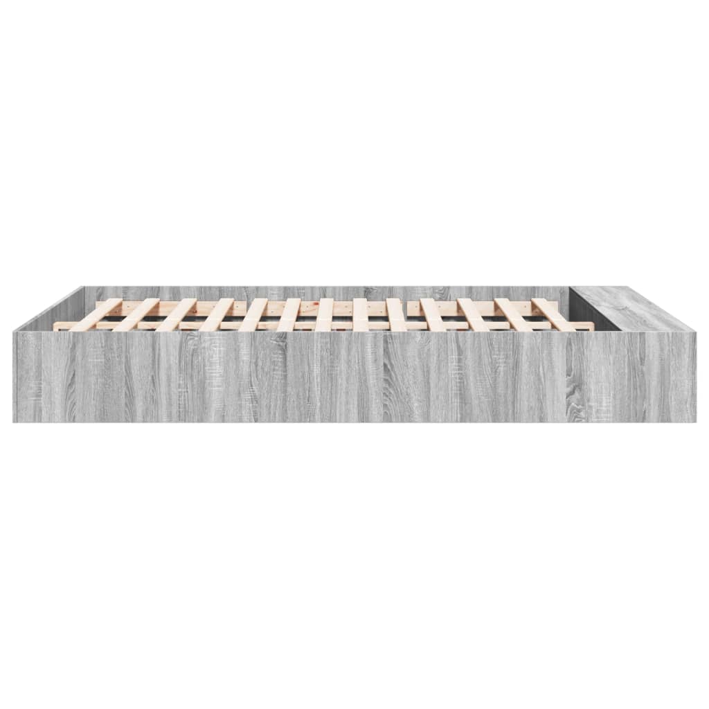 Bed Frame without Mattress Grey Sonoma 140x200 cm