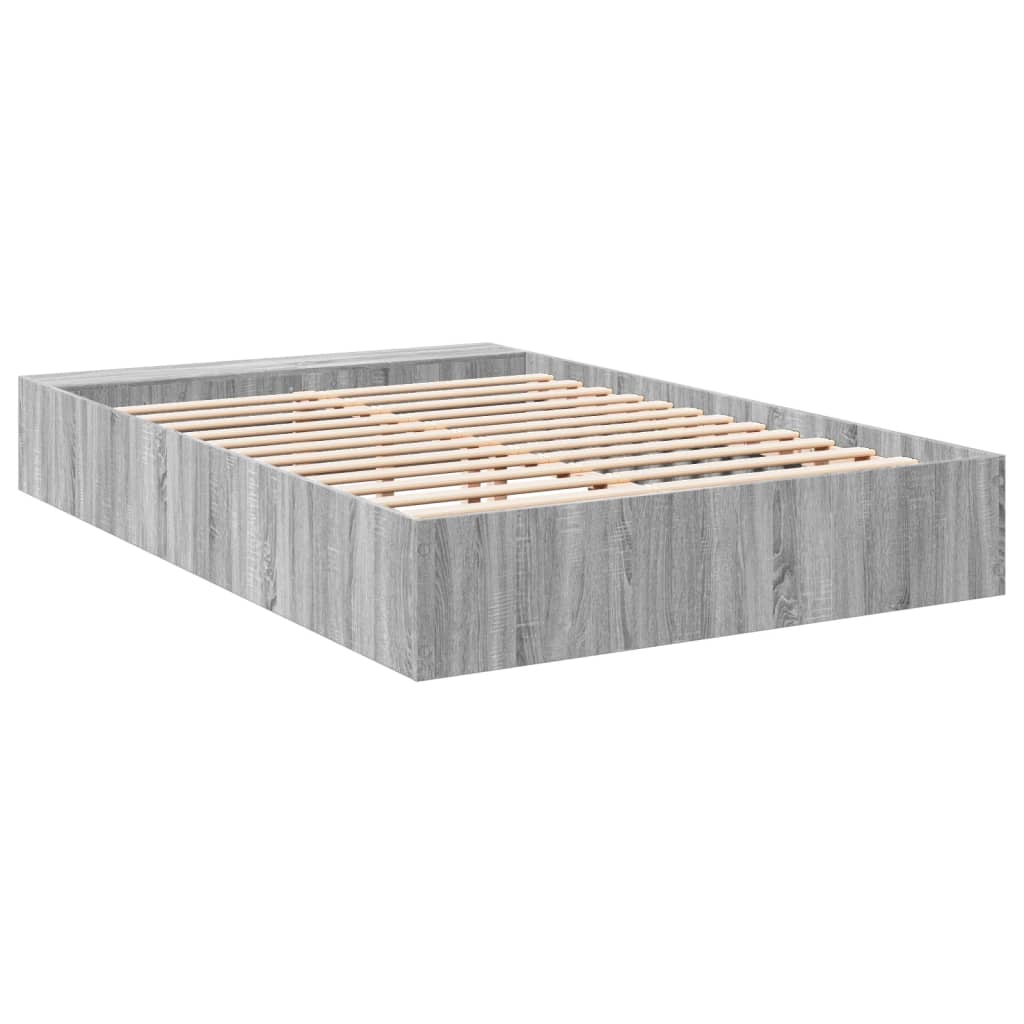 Bed Frame without Mattress Grey Sonoma 140x200 cm