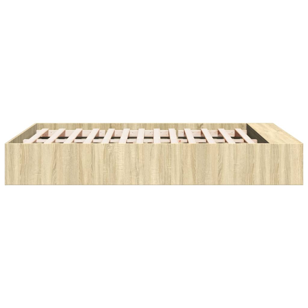 Bed Frame without Mattress Sonoma Oak 140x190 cm