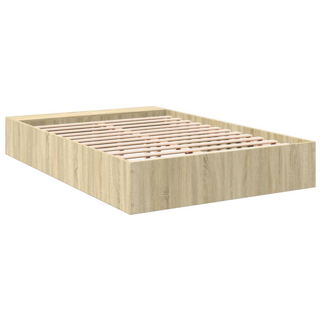 Bed Frame without Mattress Sonoma Oak 140x190 cm