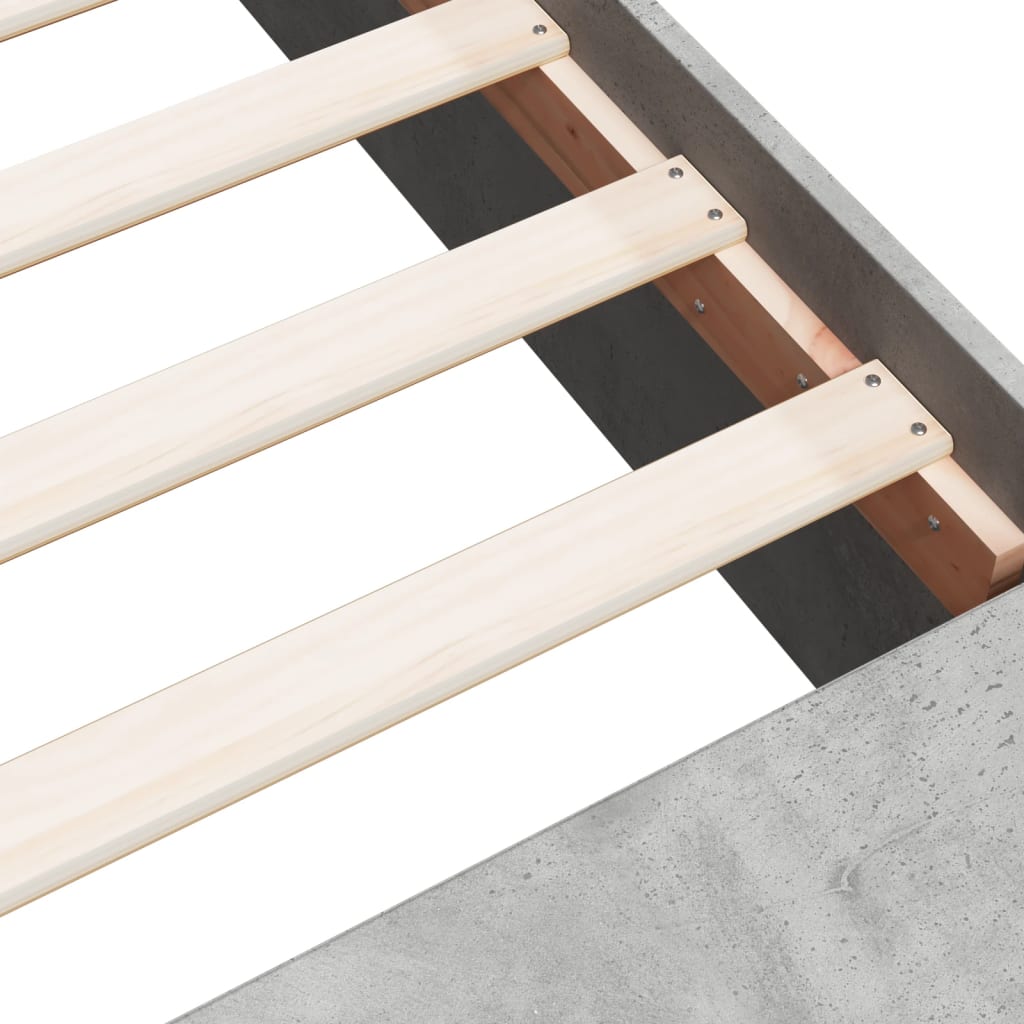 Bed Frame without Mattress Concrete Grey 140x190 cm