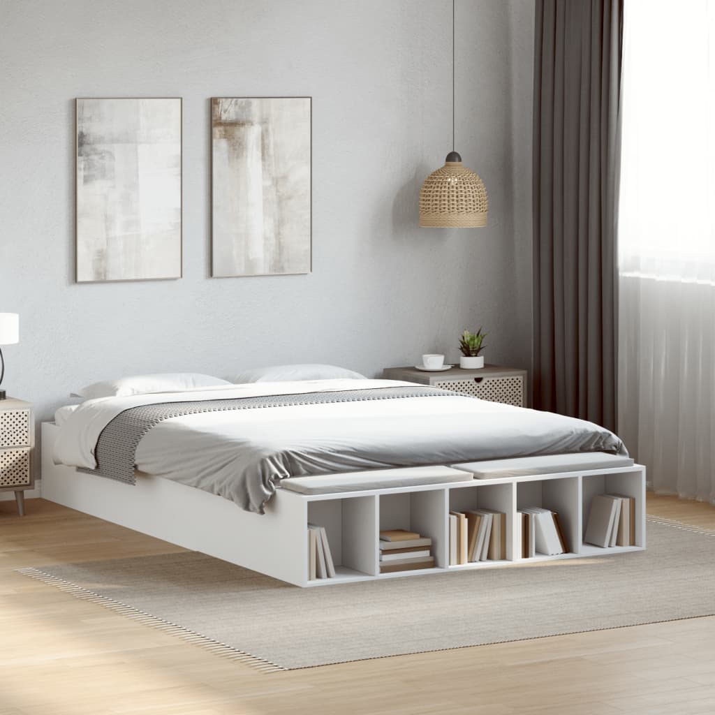 Bed Frame without Mattress White 135x190 cm Double