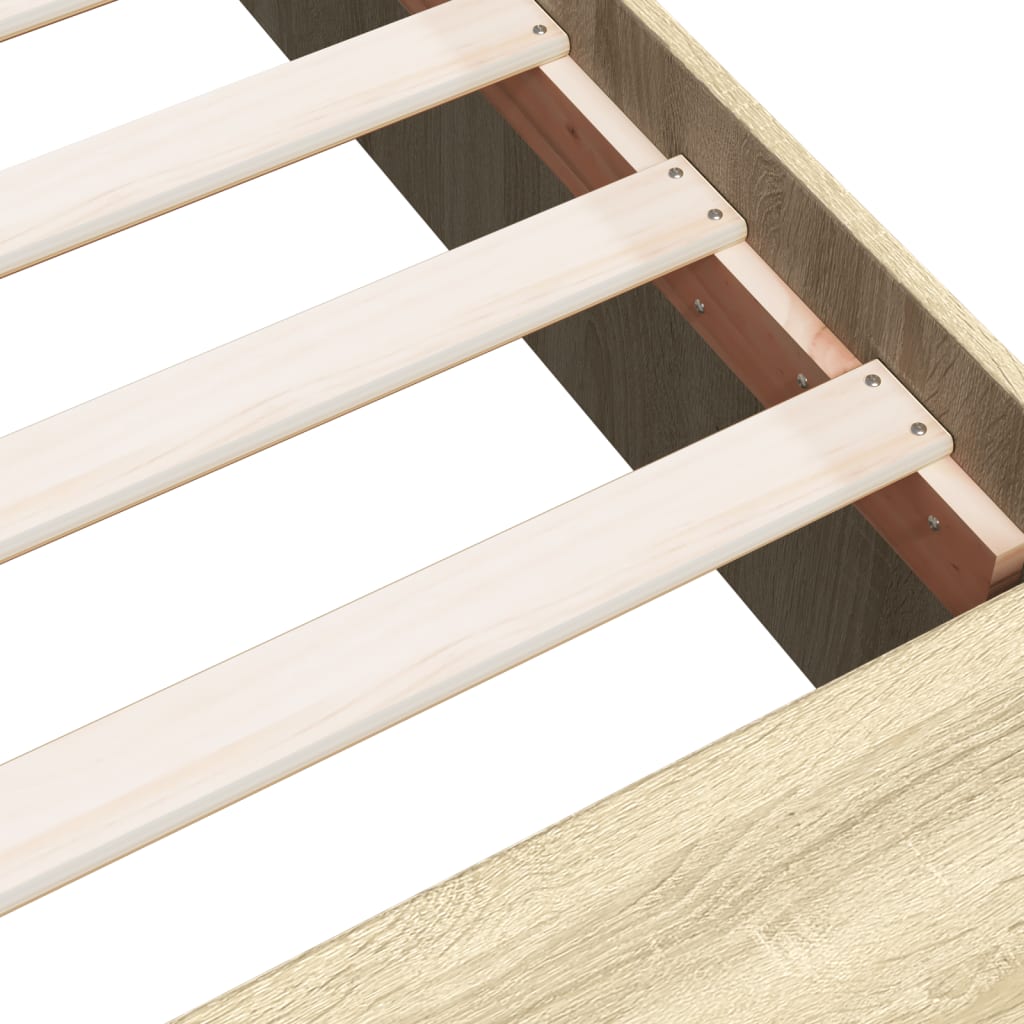Bed Frame without Mattress Sonoma Oak 135x190 cm Double