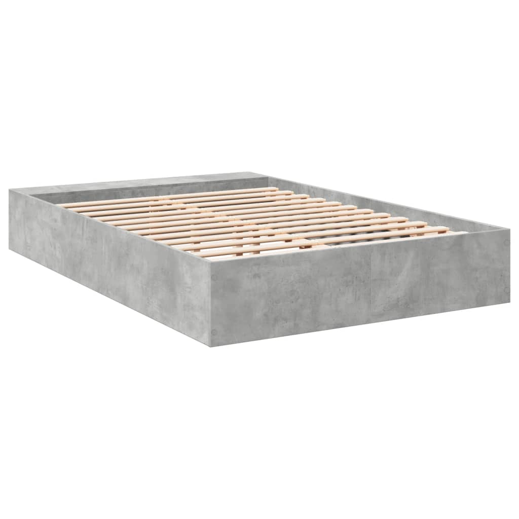 Bed Frame without Mattress Concrete Grey 135x190 cm Double