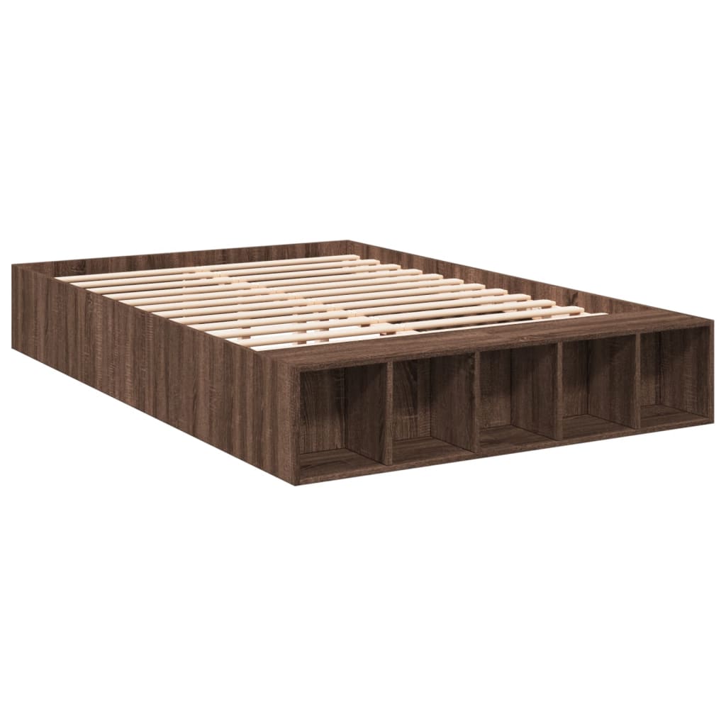 Bed Frame without Mattress Brown Oak 120x190 cm Small Double
