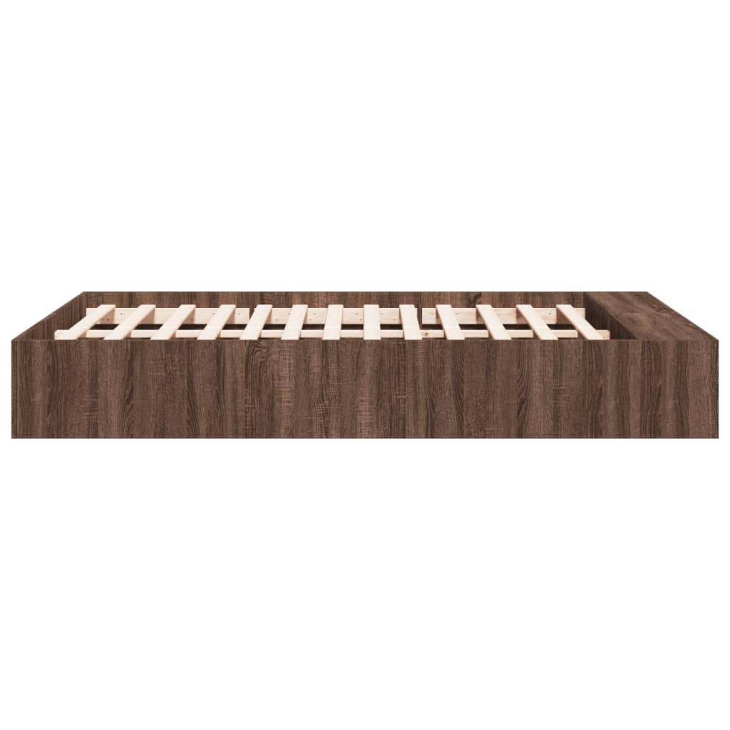 Bed Frame without Mattress Brown Oak 120x190 cm Small Double