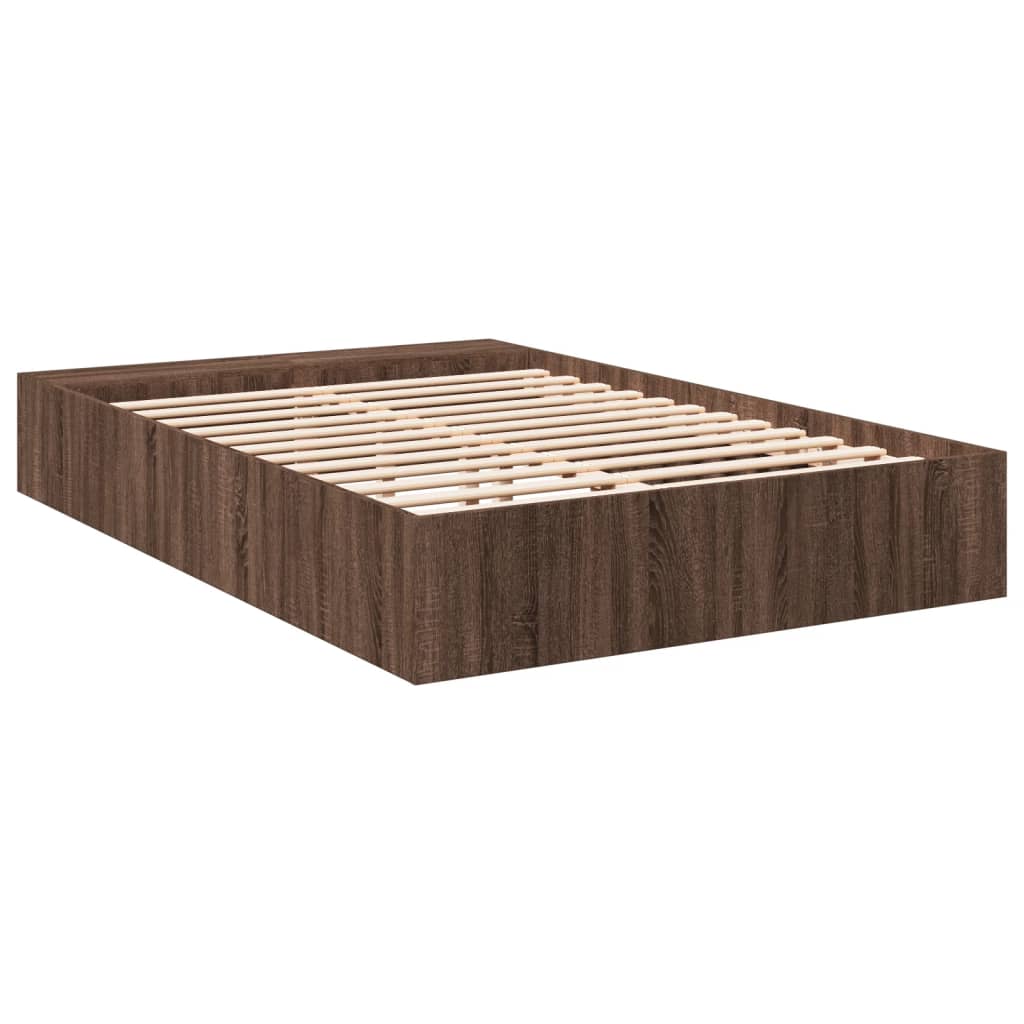 Bed Frame without Mattress Brown Oak 120x190 cm Small Double
