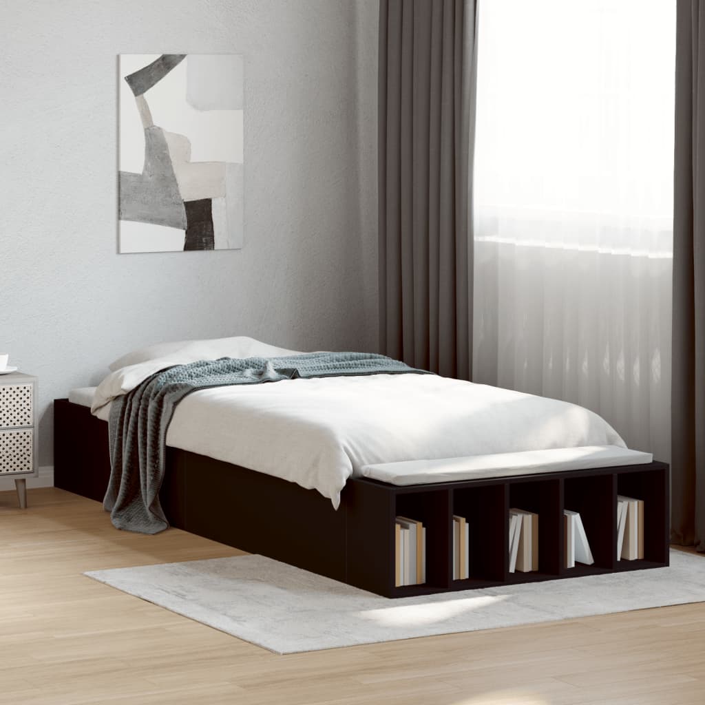 Bed Frame without Mattress Black 100x200 cm