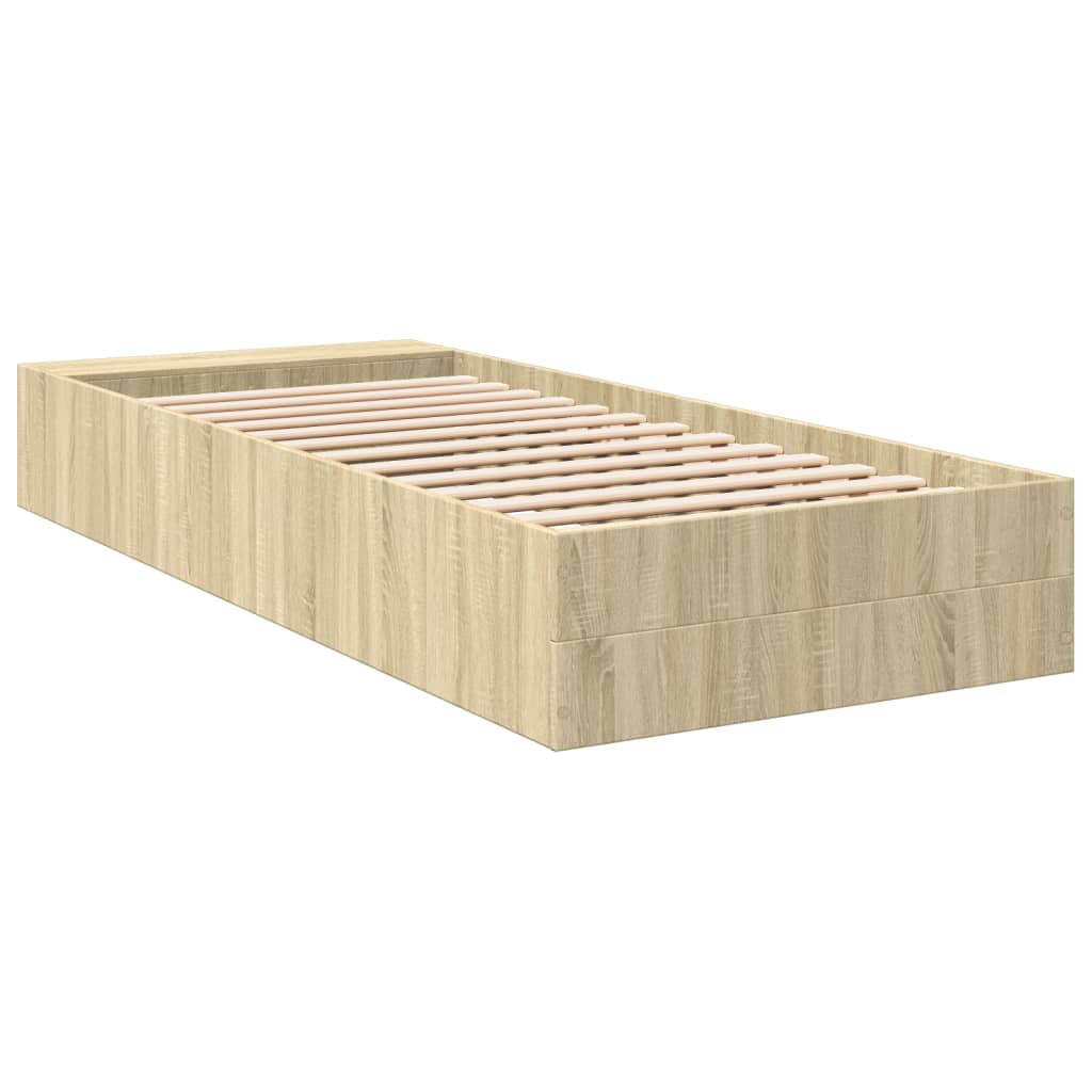 Bed Frame without Mattress Sonoma Oak 100x200 cm