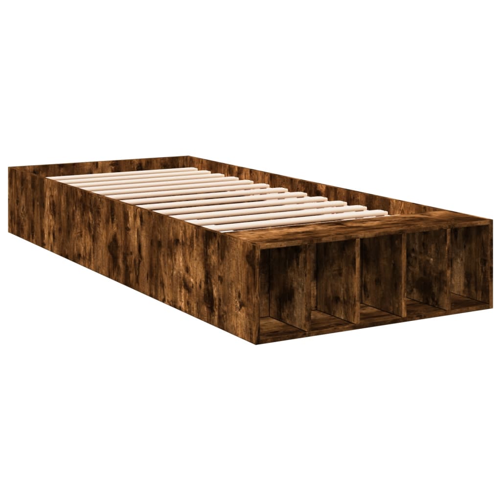 Bed Frame without Mattress Smoked Oak 100x200 cm
