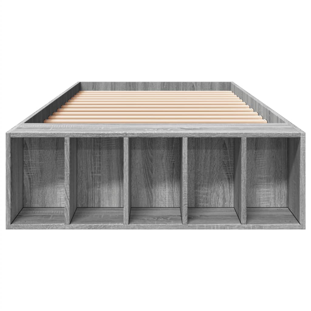 Bed Frame without Mattress Grey Sonoma 100x200 cm