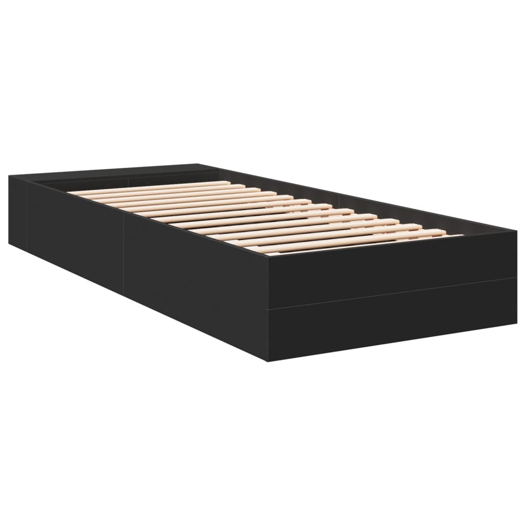 Bed Frame without Mattress Black 90x200 cm