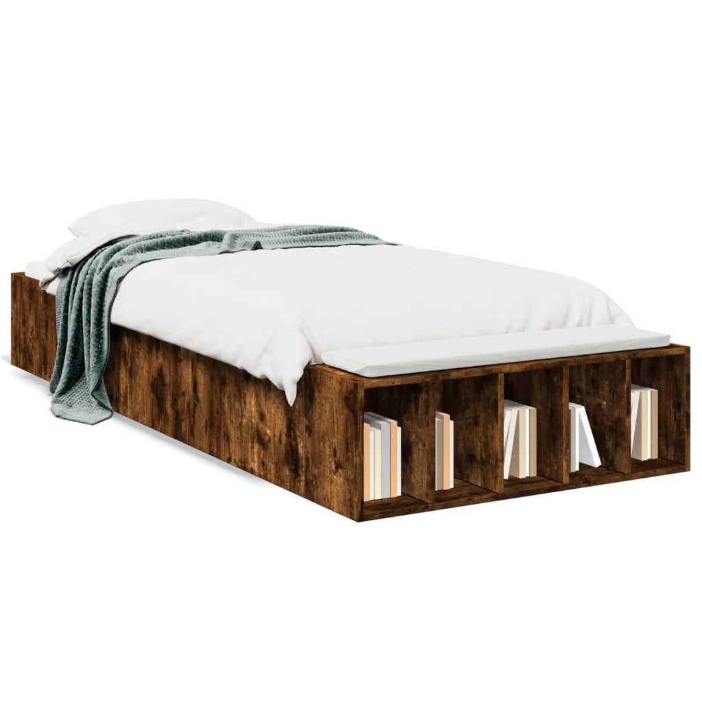 Bed Frame without Mattress Smoked Oak 90x200 cm