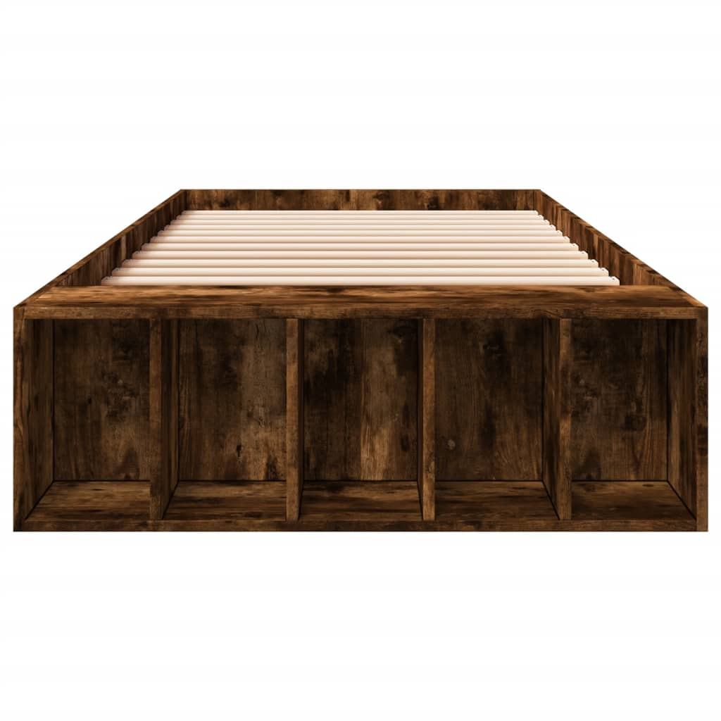 Bed Frame without Mattress Smoked Oak 90x200 cm