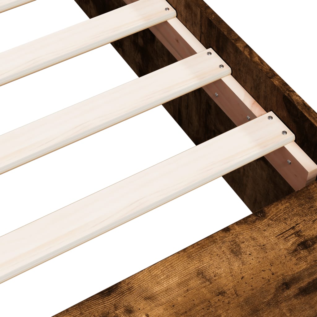 Bed Frame without Mattress Smoked Oak 90x200 cm