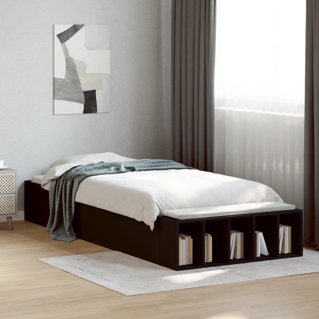 Bed Frame without Mattress Black 90x190 cm Single