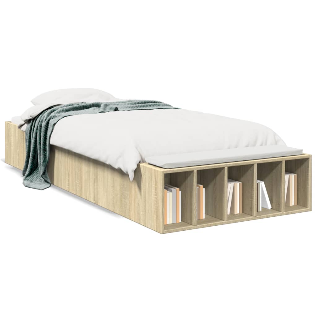 Bed Frame without Mattress Sonoma Oak 90x190 cm Single