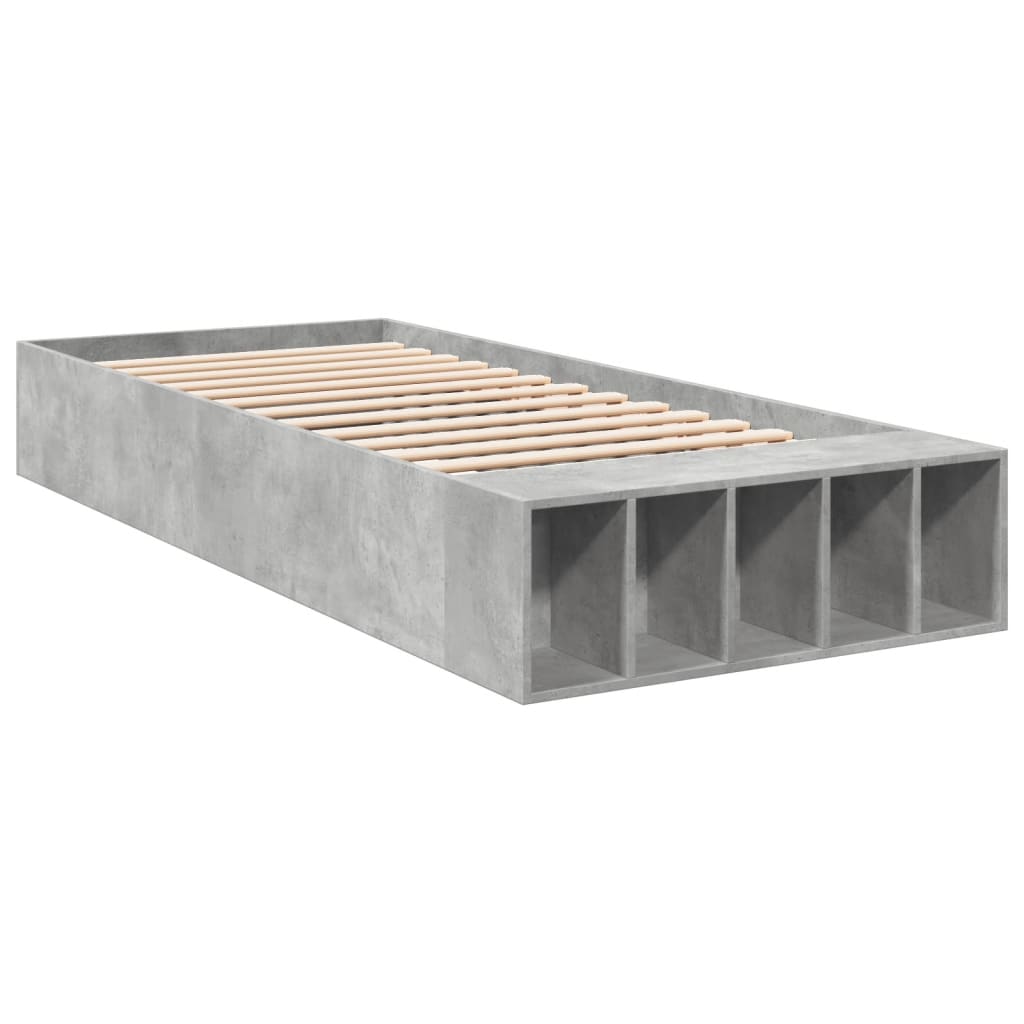 Bed Frame without Mattress Concrete Grey 90x190 cm Single