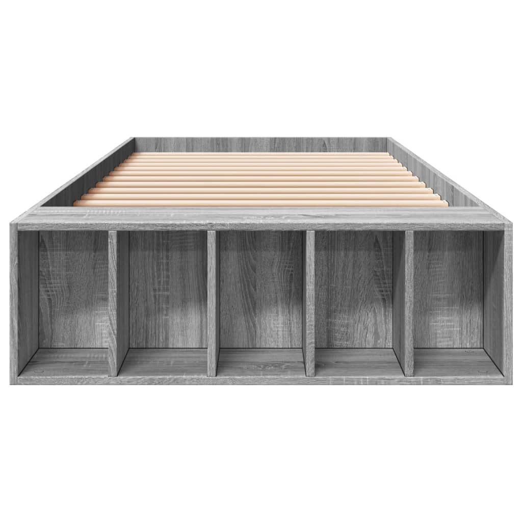 Bed Frame without Mattress Grey Sonoma 90x190 cm Single