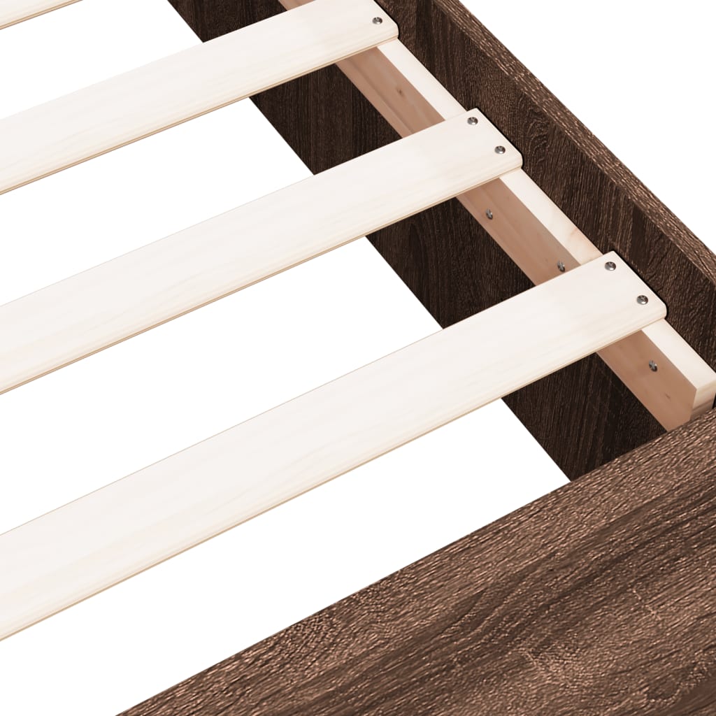 Bed Frame without Mattress Brown Oak 90x190 cm Single